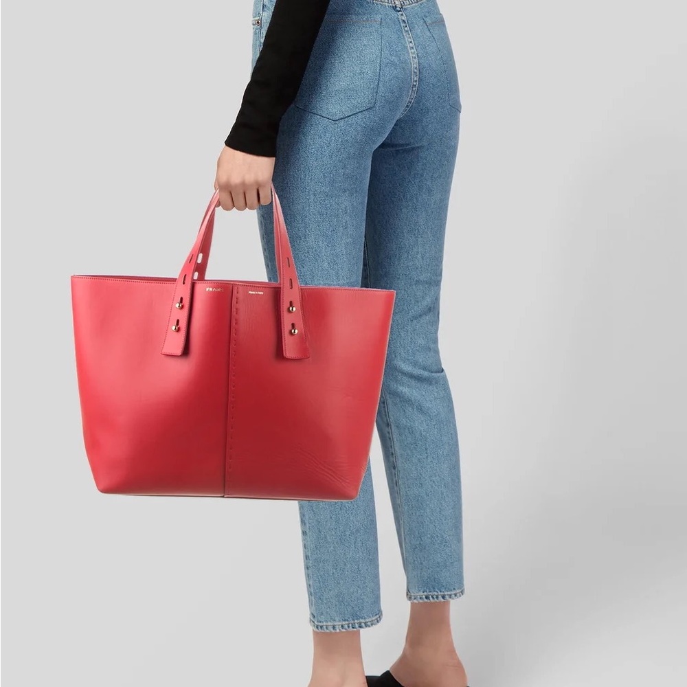 Large Frame red leather tote